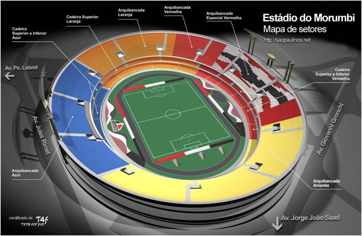 San Paulo stadione žemėlapyje