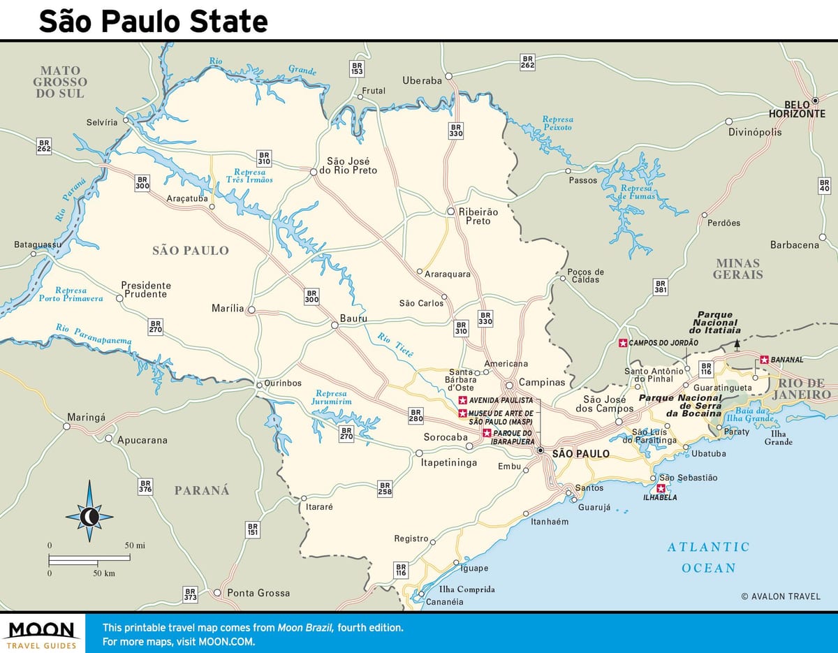 San Paulo valstijos žemėlapis