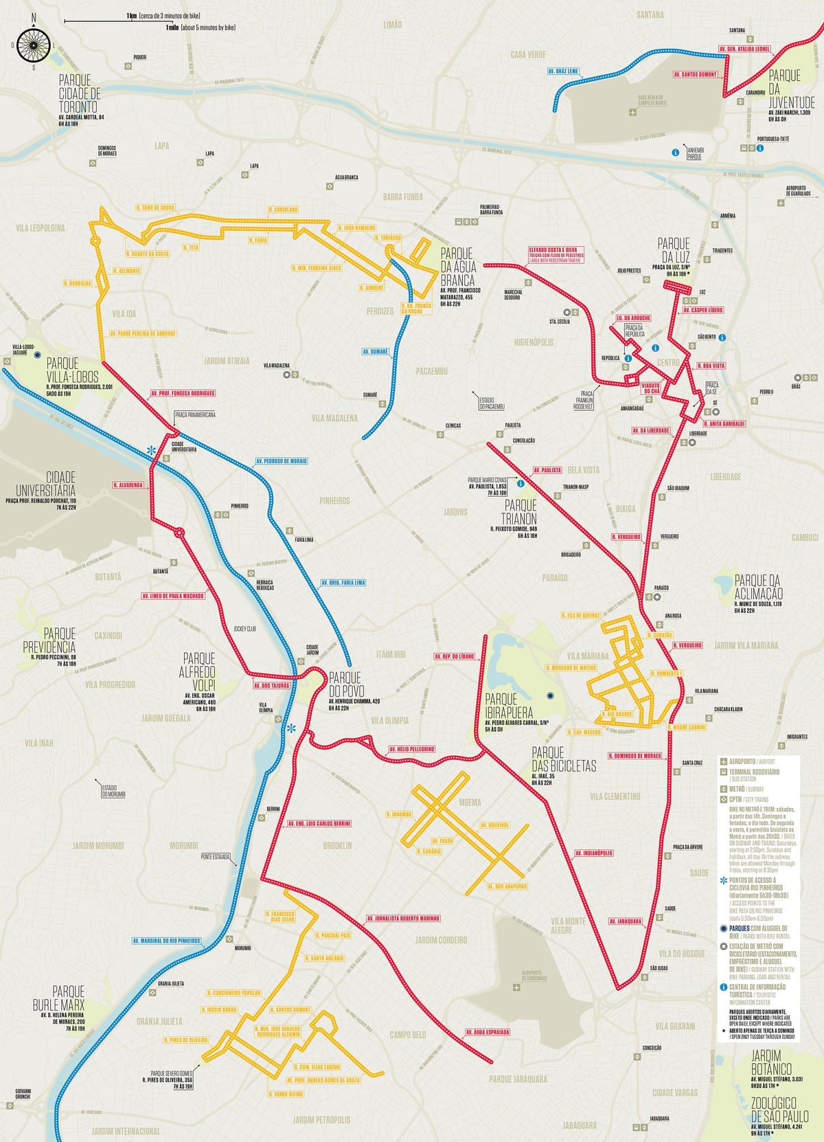 San Paulo, dviratį, žemėlapį